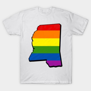 Rainbow Mississippi Outline T-Shirt